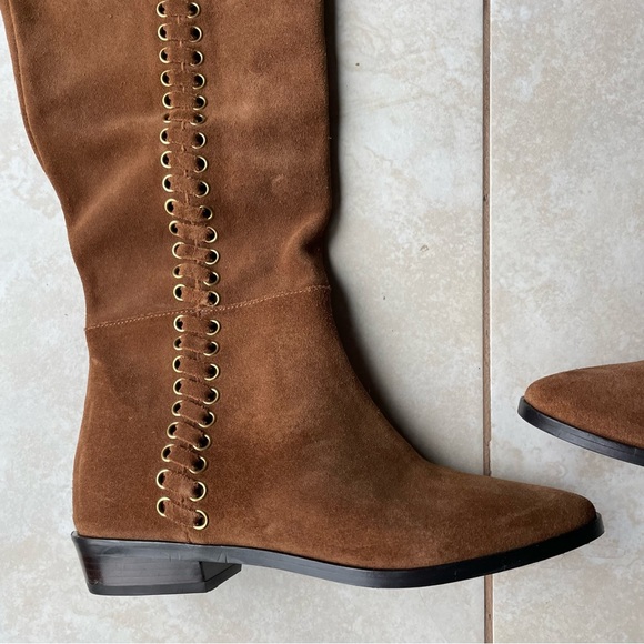 Michael Kors Malin Grommet Suede Boot Over Knee OTK OTN size 5.5 women’s boots - Picture 7 of 17